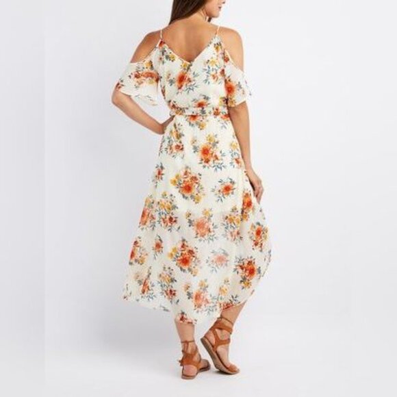 Floral Print Cold-Shoulder Sundress by Charlotte Russe- Size 2X - Picture 2 of 6